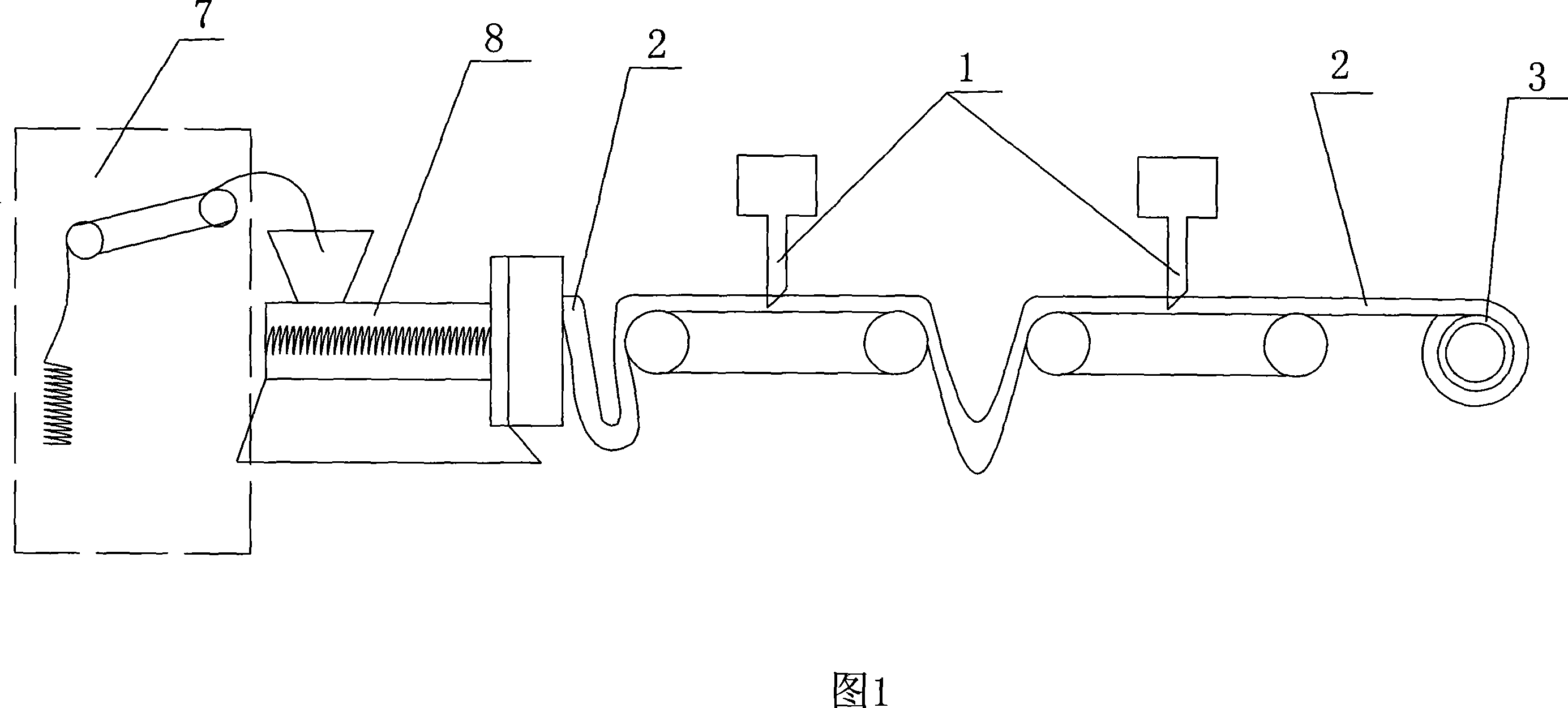 Triangular glue adhering machine