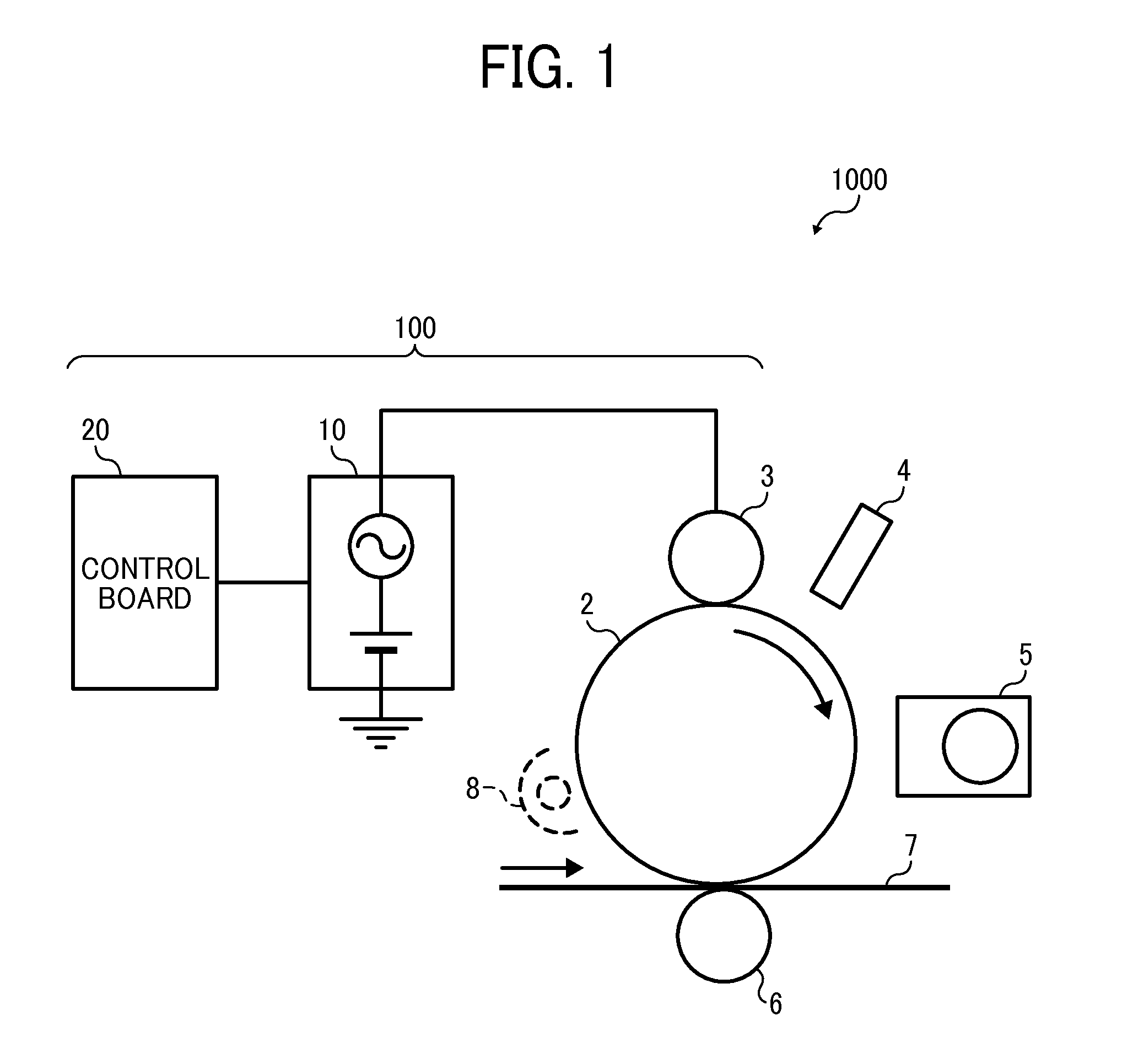 High-voltage power source, charging device incorporating same, and high-voltage power supplying method