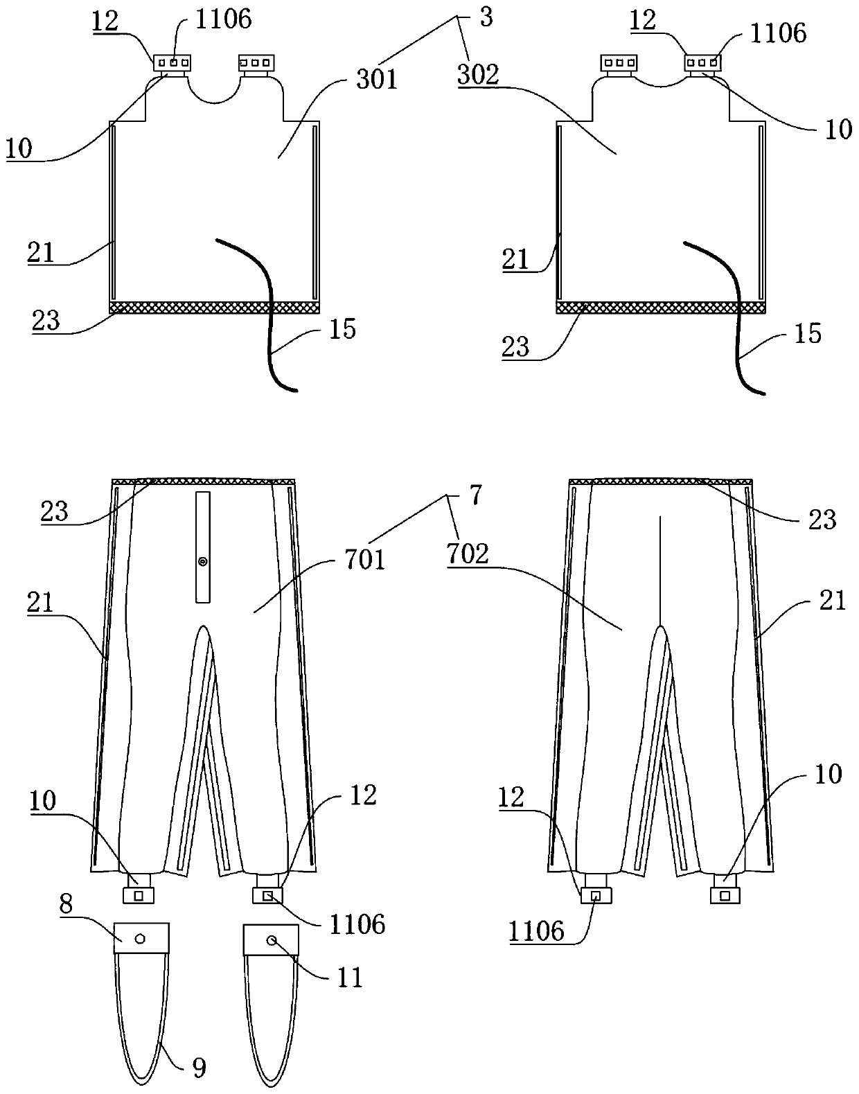 Work clothes supporting use of medical protective clothing and use method thereof