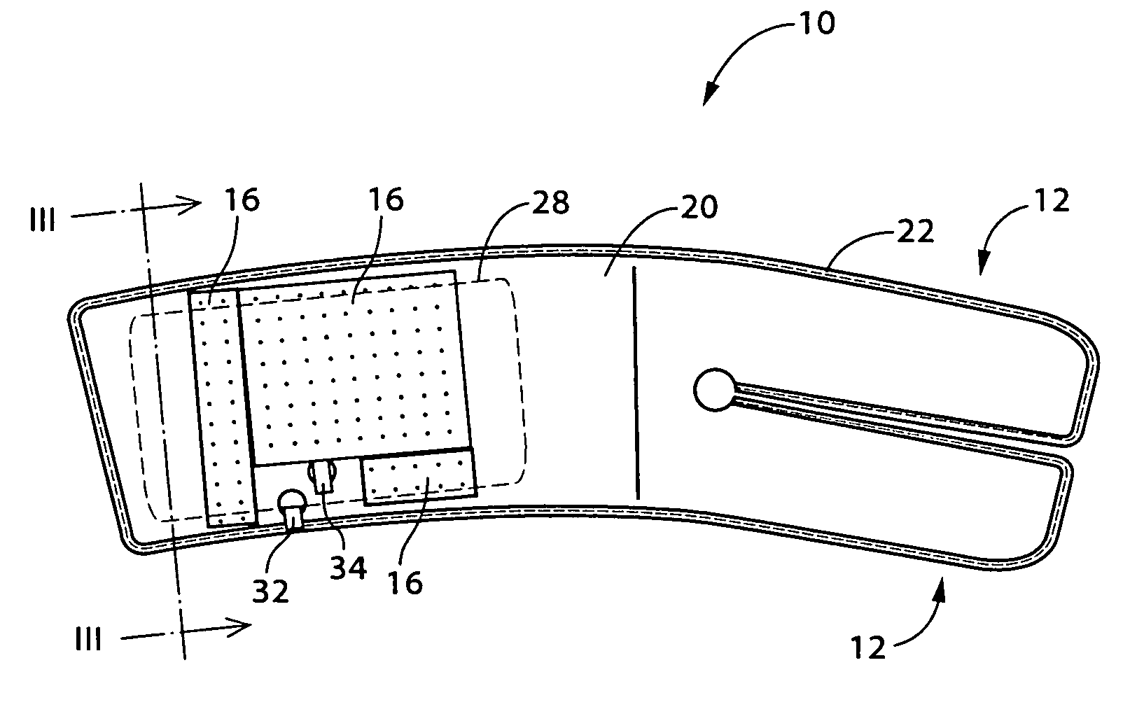 Inflatable cuff for blood pressure measurement