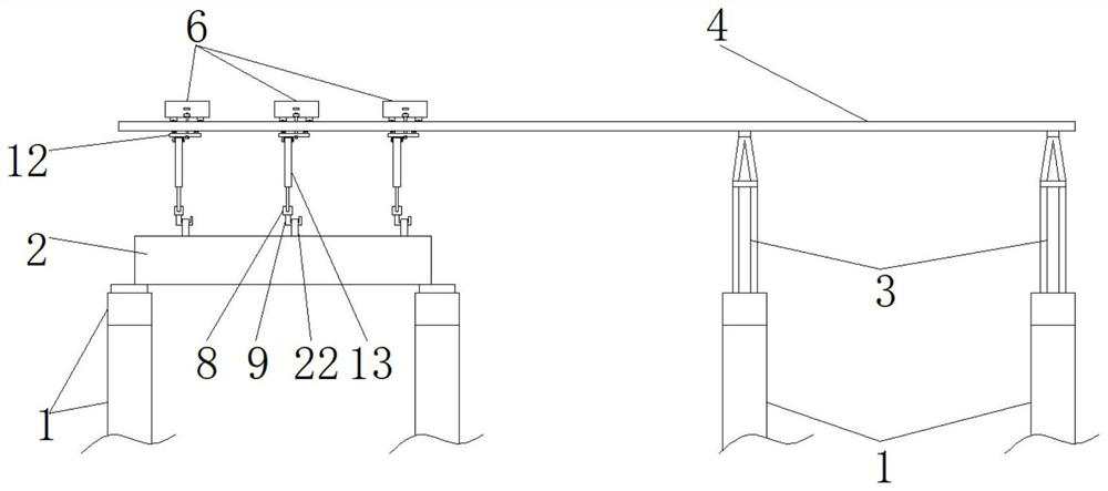 Inhaul cable device for whole-hole span-by-span construction of reinforced concrete composite beam