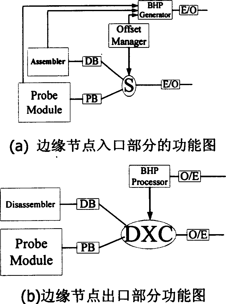 Optical burst switched network performance and fault monitoring method