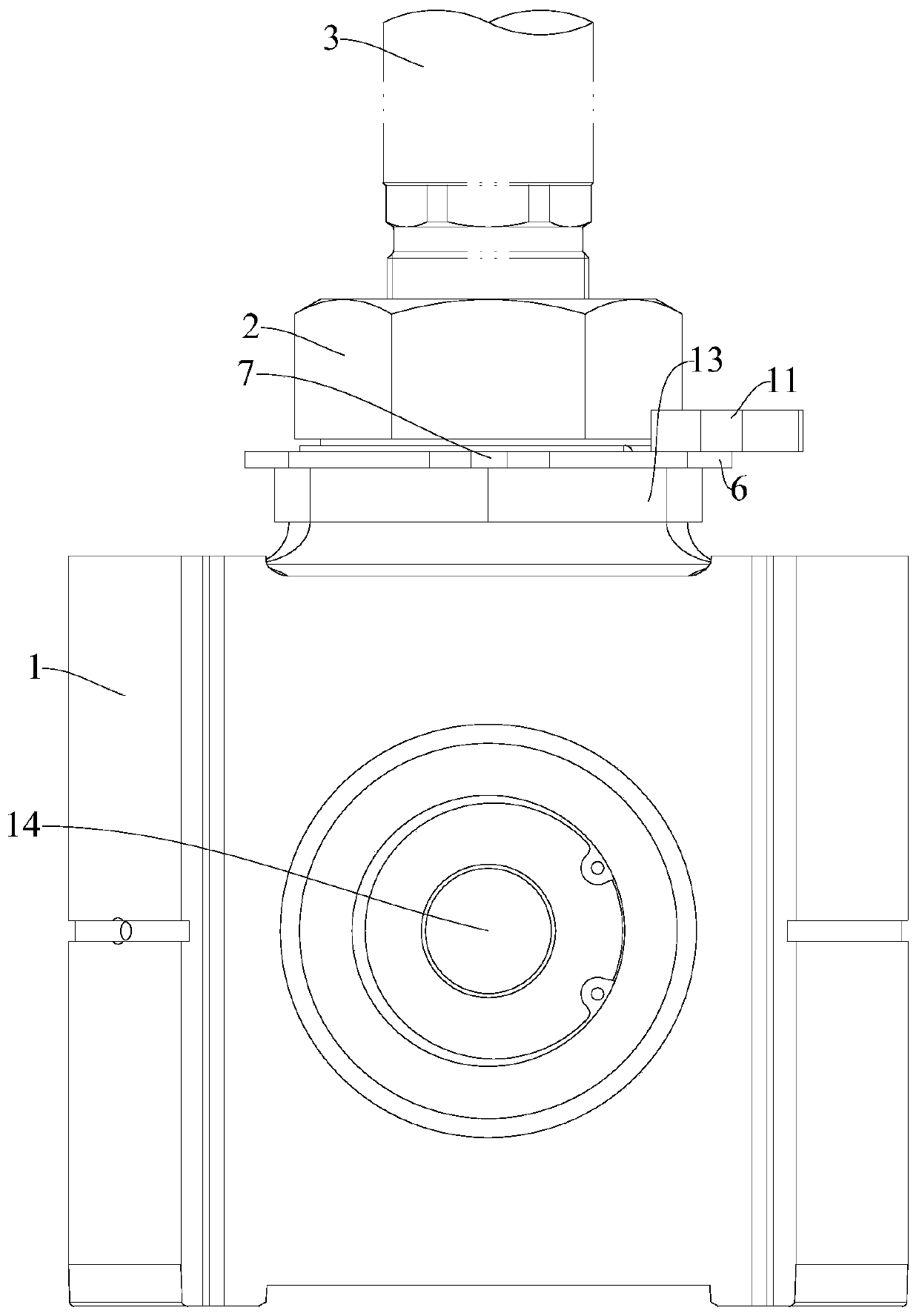 A screw-fixed fastening connection device for a piston compressor