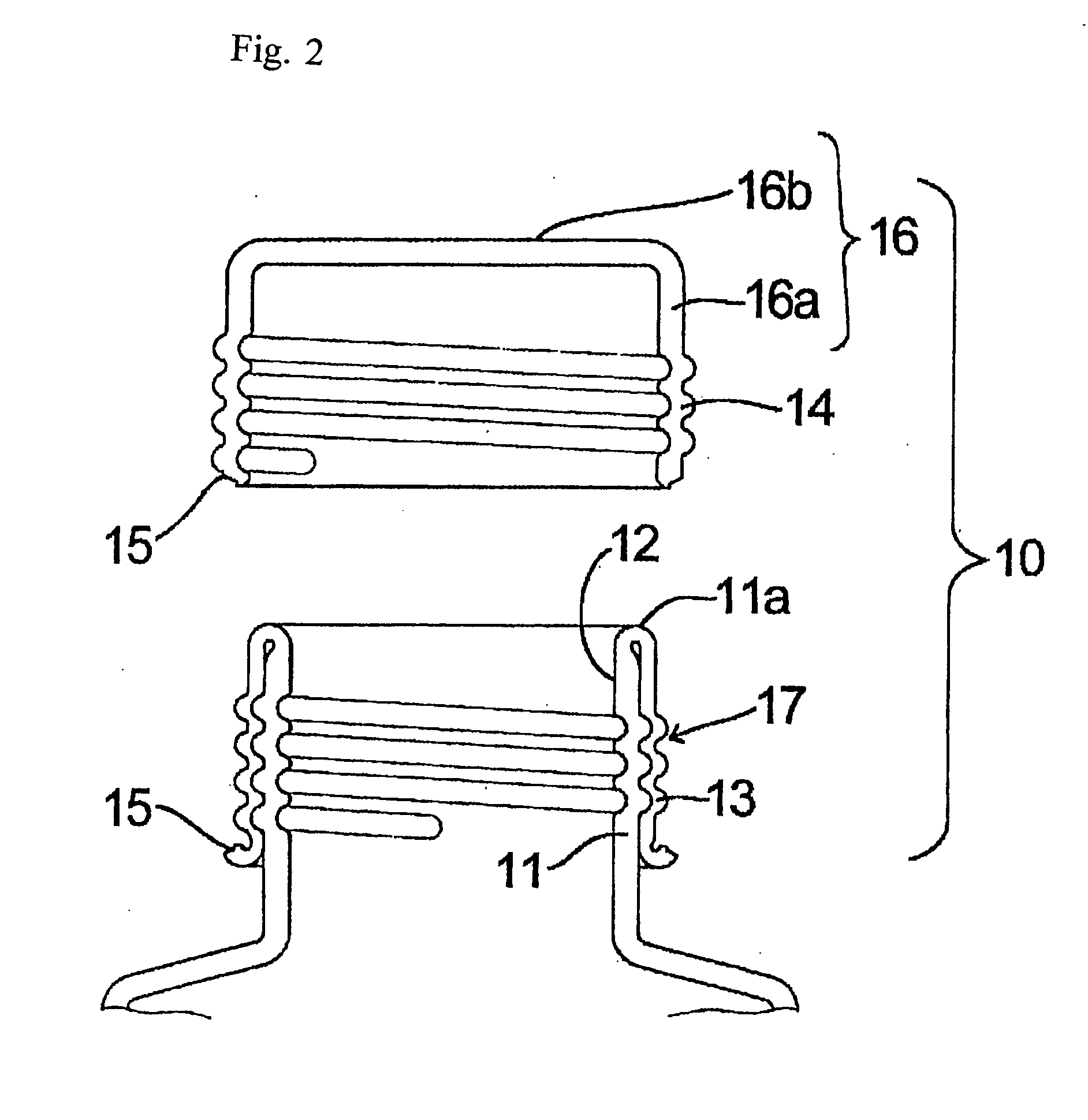 Container sealing structure, container with the sealing structure, and method of manufacturing the sealing structure