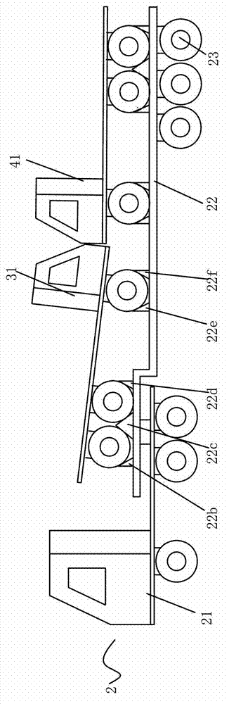 Large-scale transport vehicle parallel operation transporting system and method