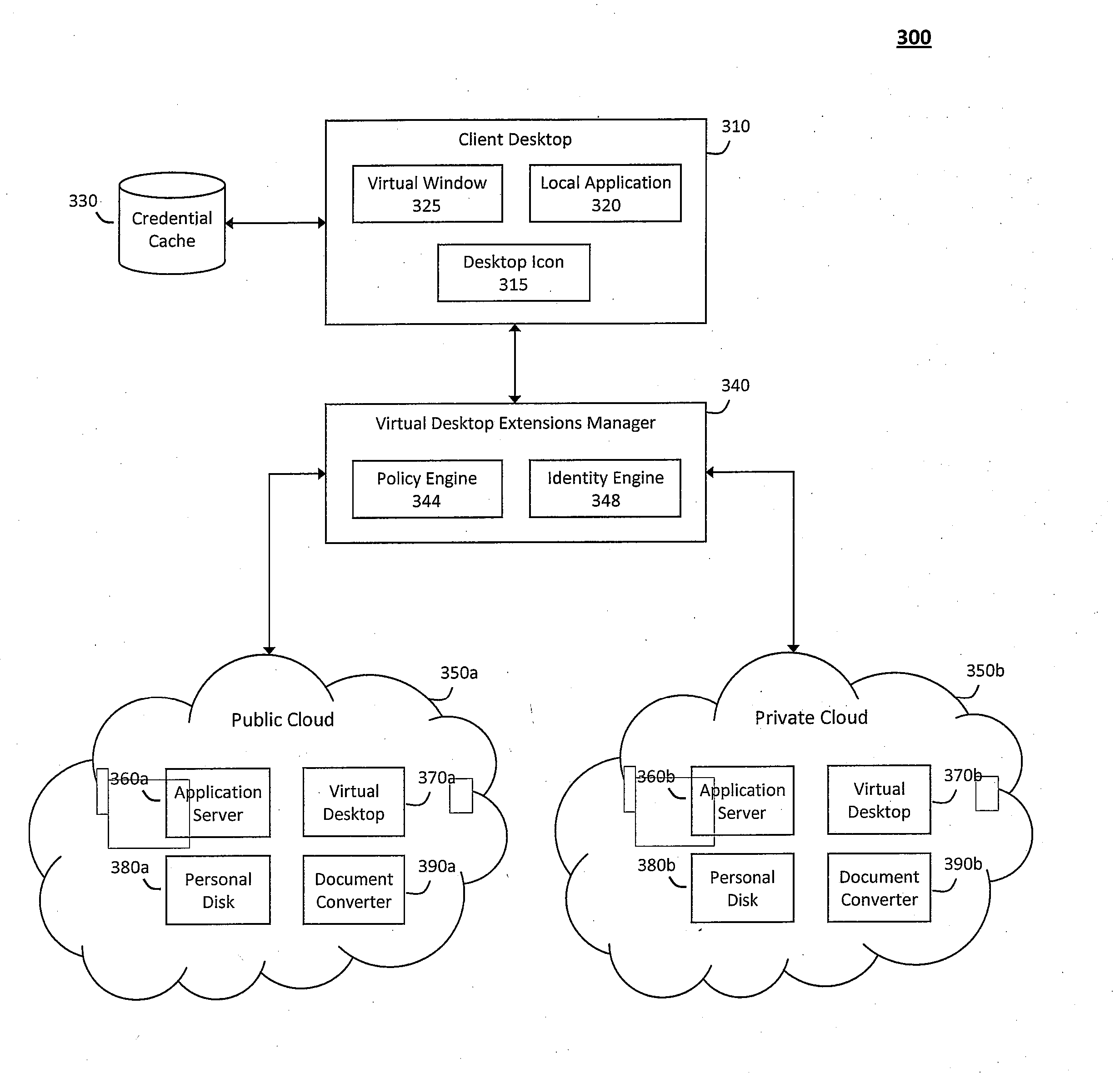 System and method for providing virtual desktop extensions on a client desktop