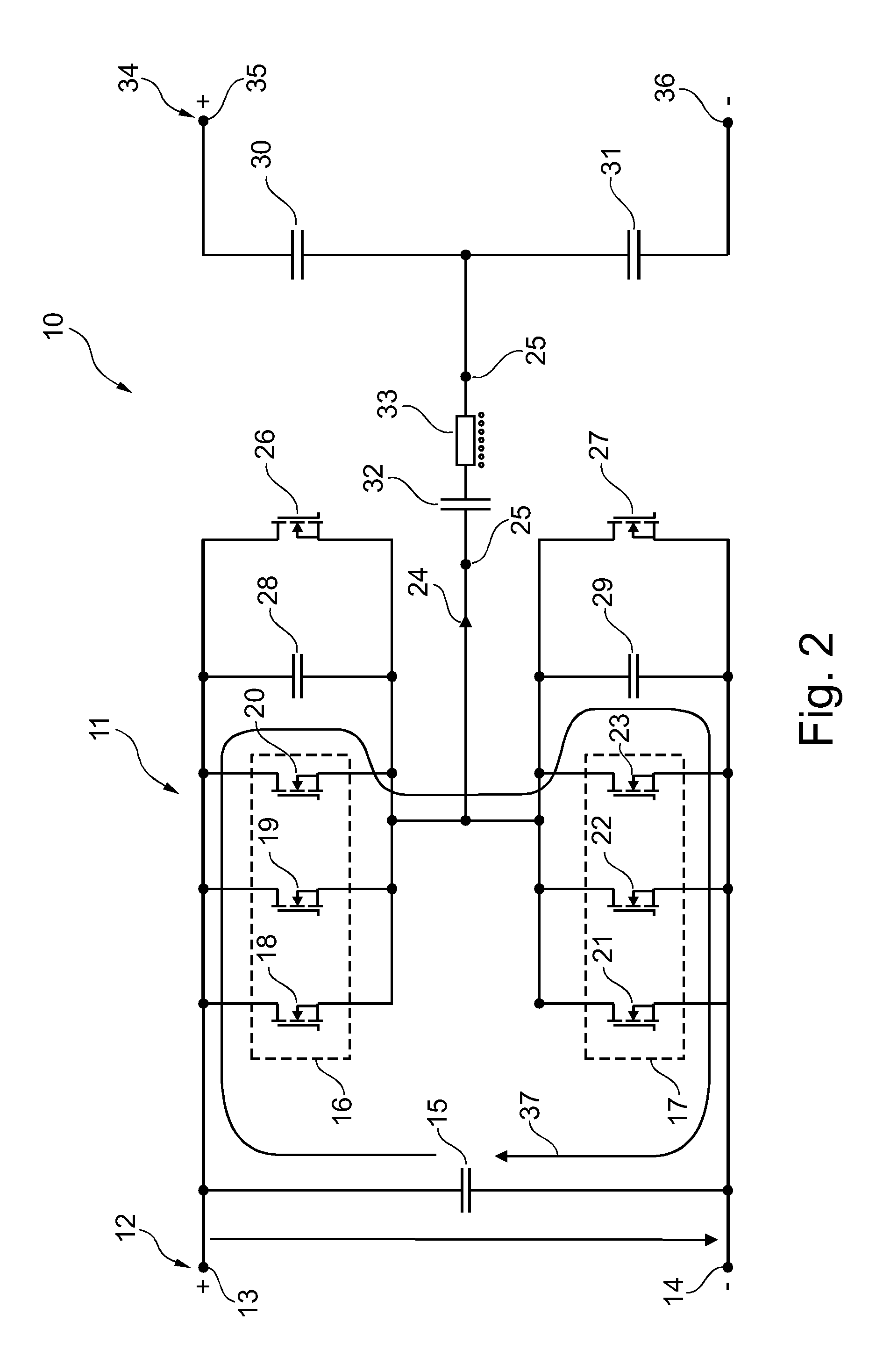 Switching device for an x-ray generator