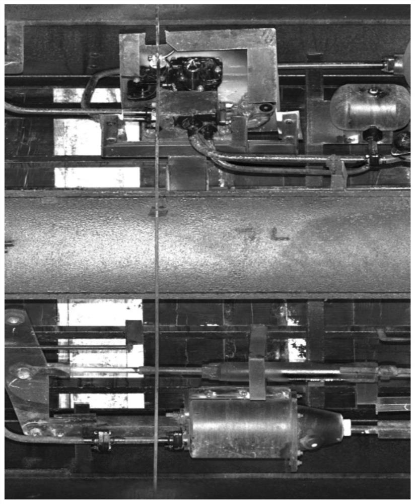 Truck brake cylinder inclination detection method based on variance region segmentation