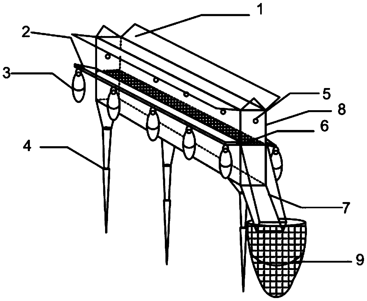 Purification device and method for purifying surface source pollutants in water body by utilizing algae