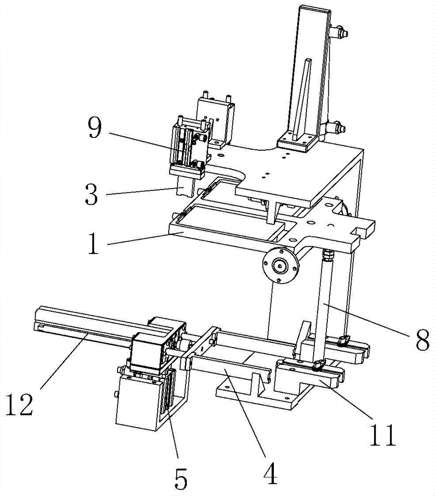 A finished product unloading mechanism of a packaging bag nozzle welding machine