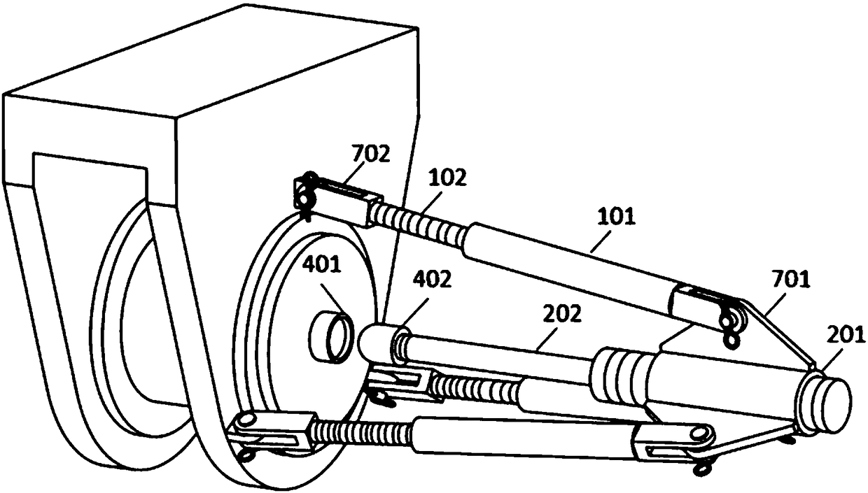 Large equipment pin shaft installing and dismantling device