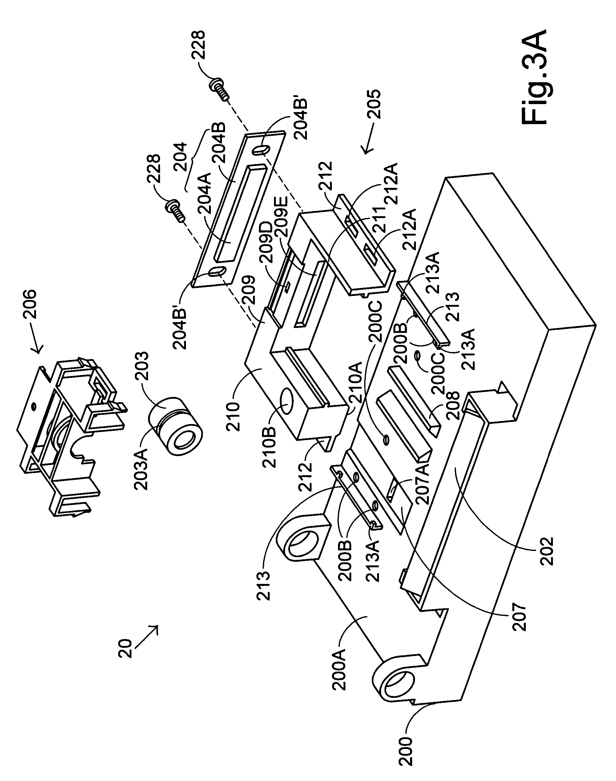 Optical reading head of scanning apparatus