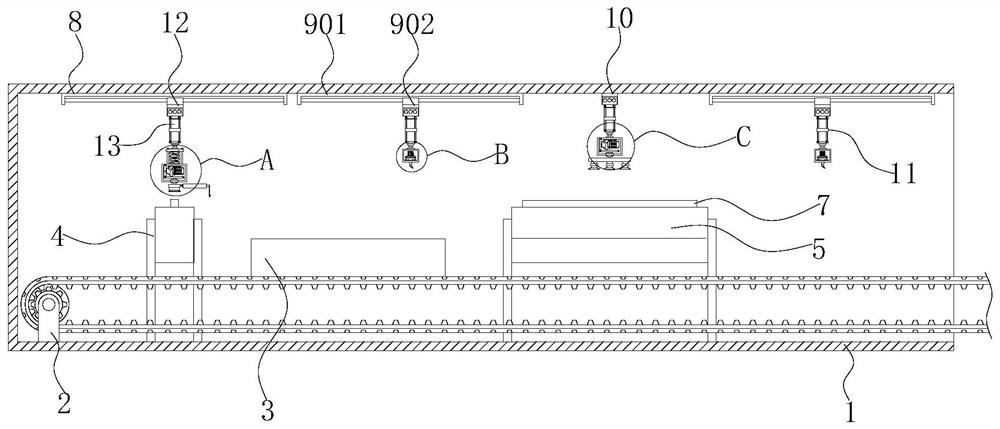 Automatic machining production line for elevator car production