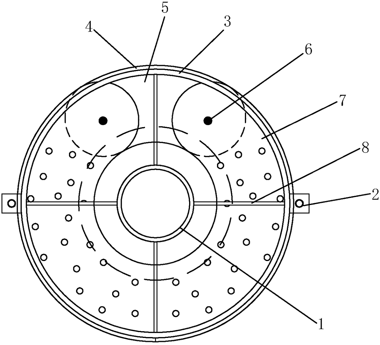 A device for removing slag at the bottom of cast-in-situ piles and a method for removing slag using the device