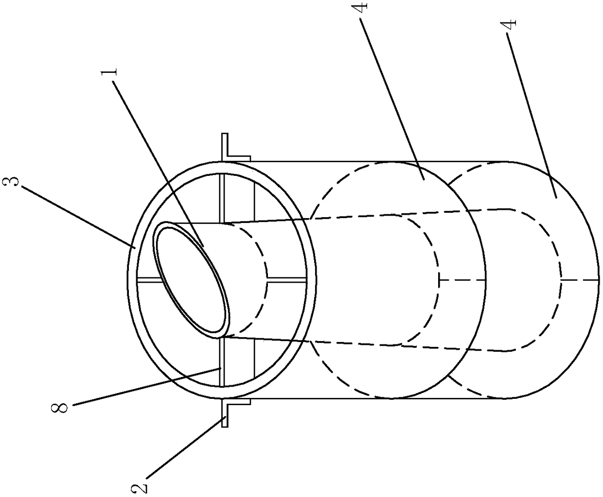 A device for removing slag at the bottom of cast-in-situ piles and a method for removing slag using the device