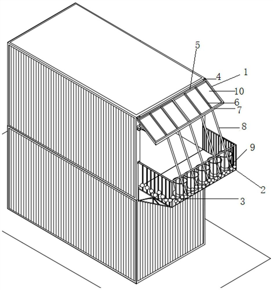 Rainwater collecting, irrigating and greening device for balcony