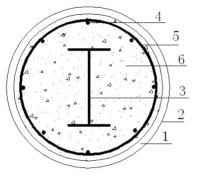 Preparation method of PVC-FRP pipe steel-reinforced concrete composite column