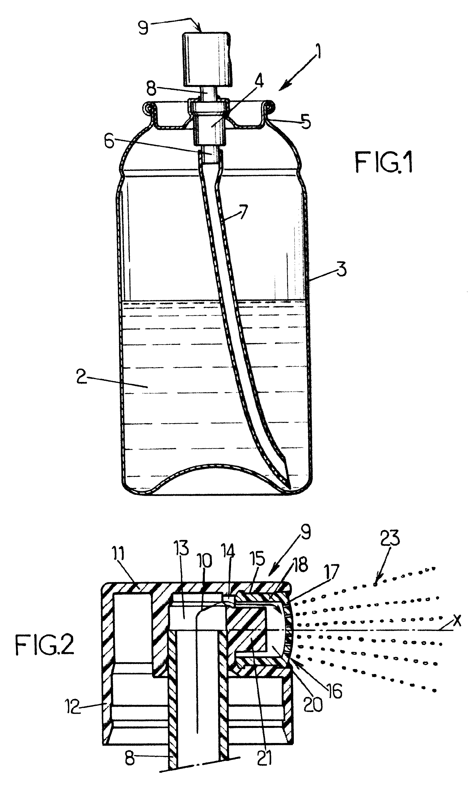 Spraying device and use of this device