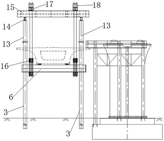 Railway box girder transverse moving and falling device and dismantling construction method