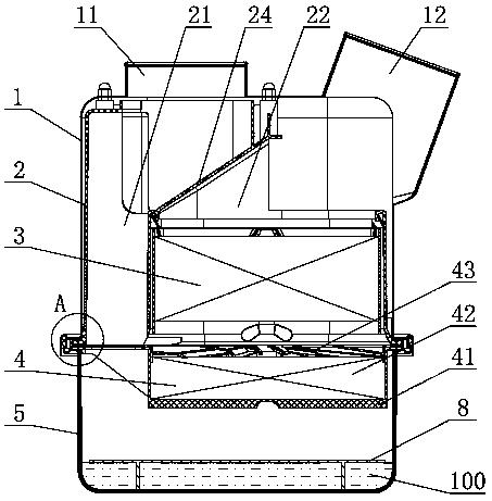 Oil bath type air filter