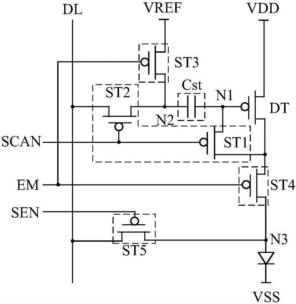 Organic light-emitting display panel, organic light-emitting display device and pixel compensation method