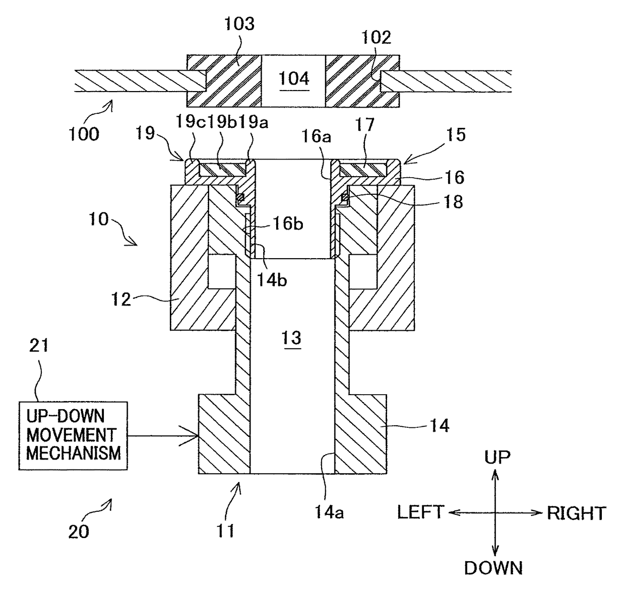 End structure of nozzle, purging device, and load port