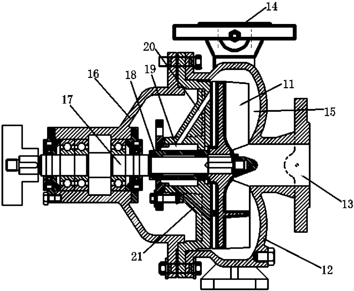 Elastomer internal flow circling structure constant pressure centrifugal pump