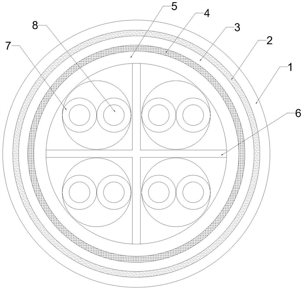 Armored data cable for desert and preparation method thereof