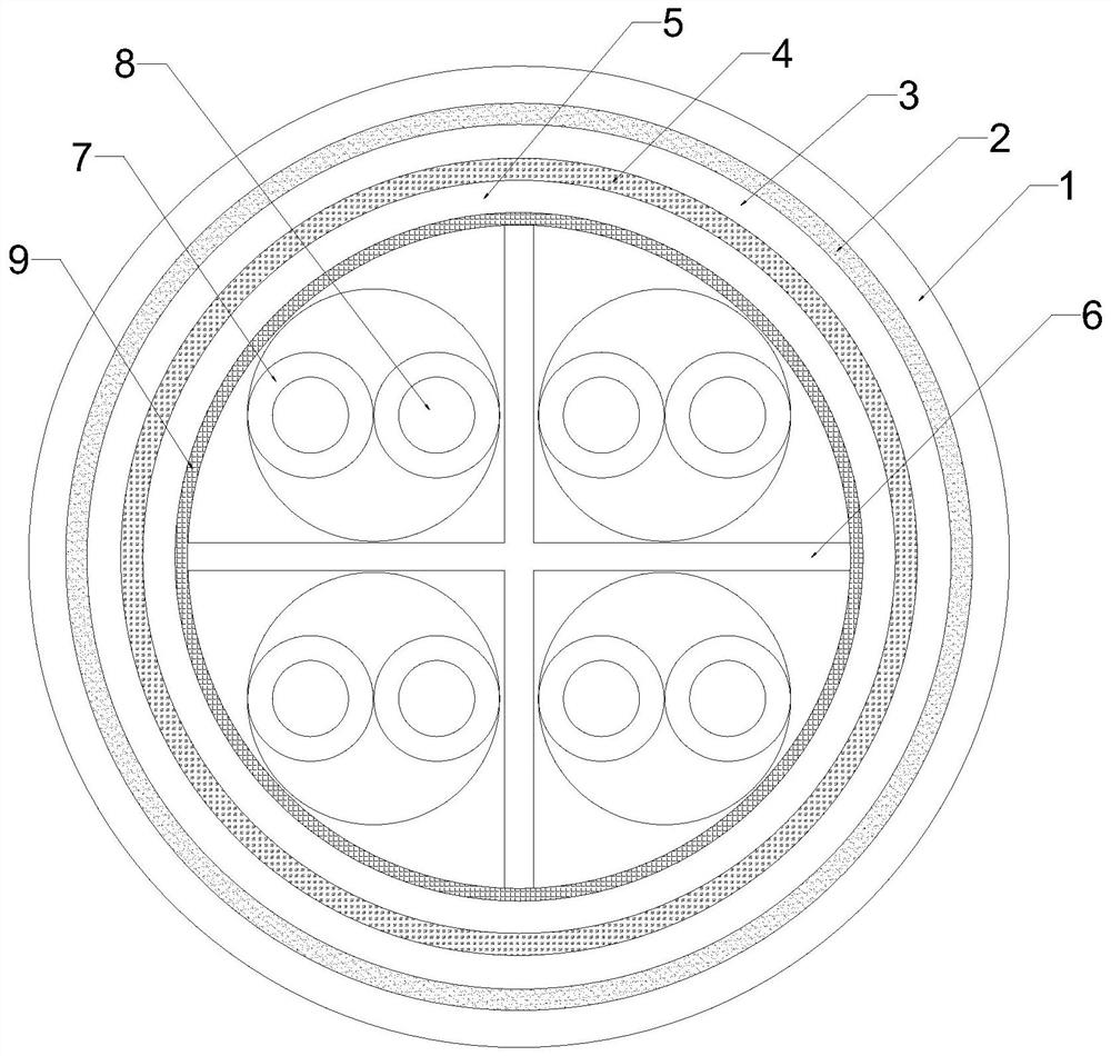 Armored data cable for desert and preparation method thereof