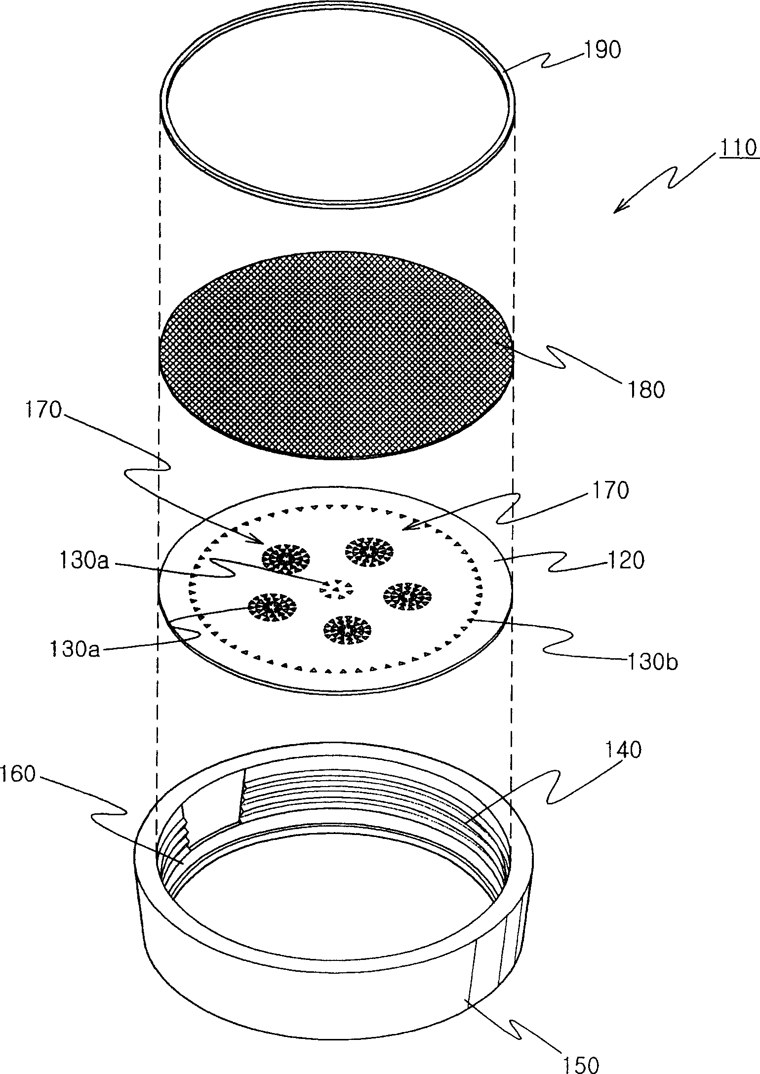 A shower face plate of shower head