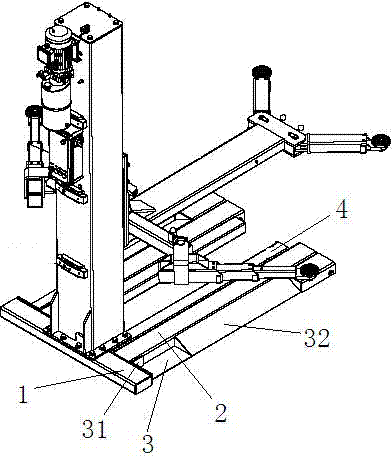 High-strength base for lifting machine