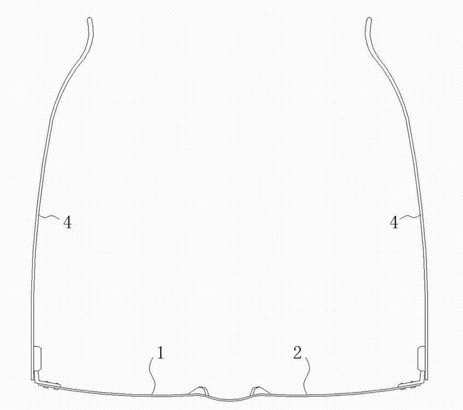 Lens and lens frame integrated glasses and processing method thereof