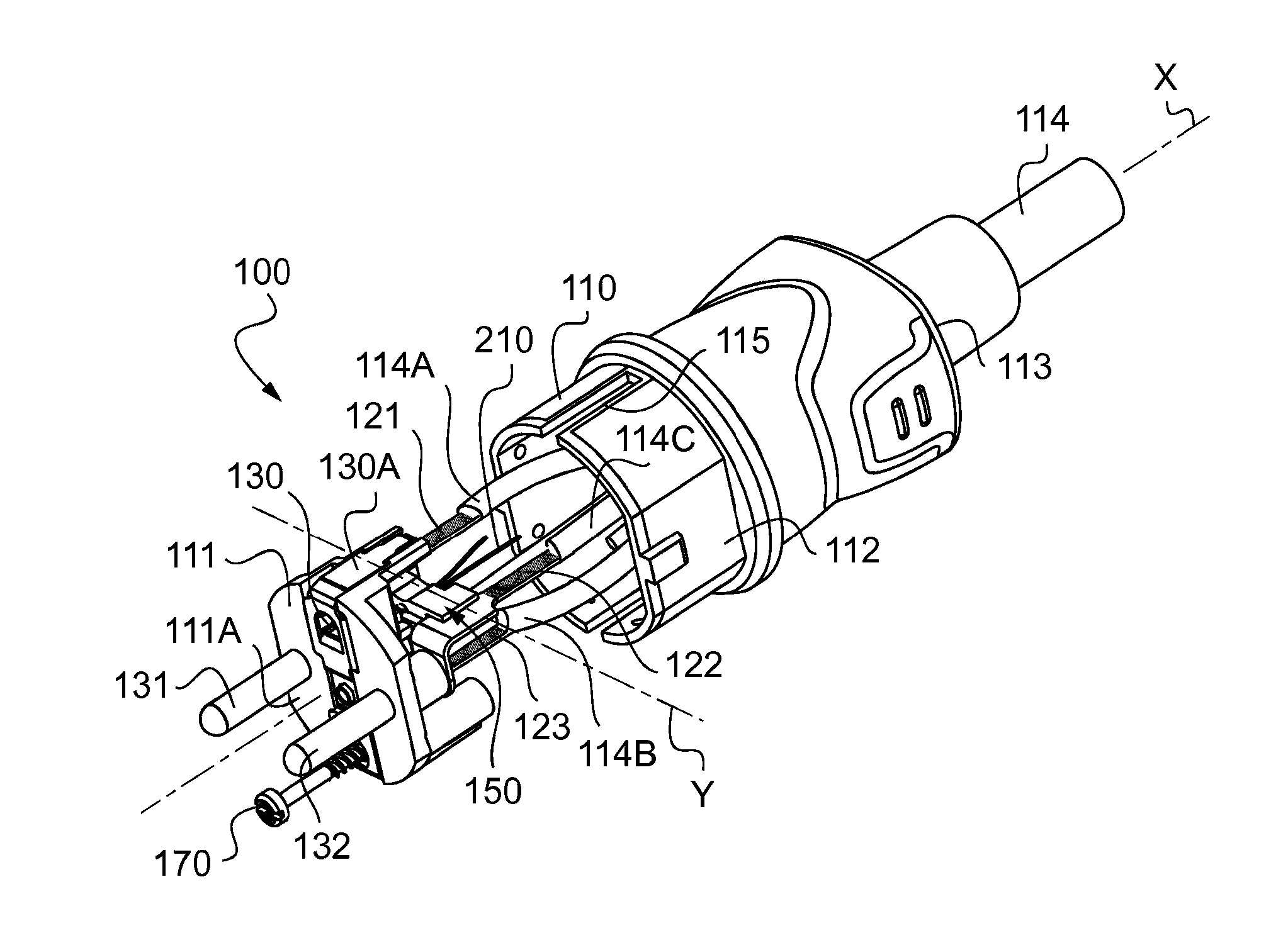 Electrical apparatus comprising a temperature sensor housed in a support element