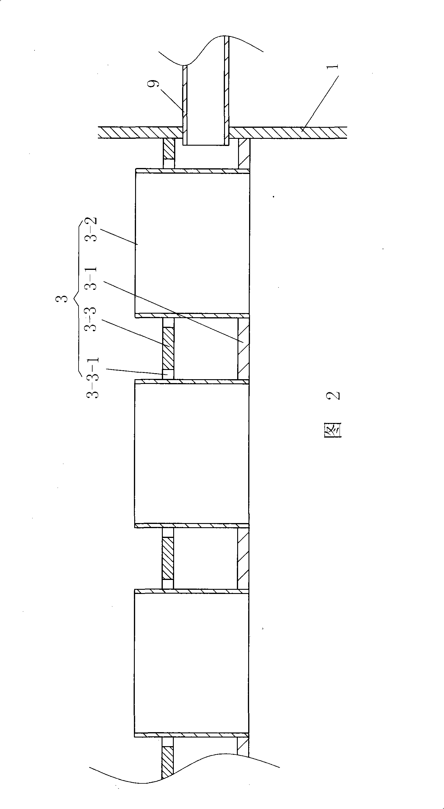 Water film dust removing and desulferizing device for furnace cupola