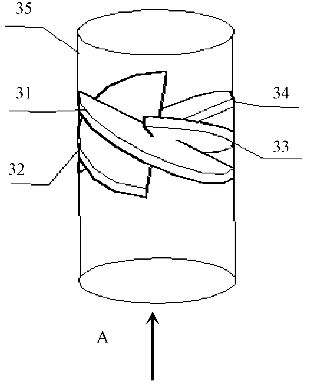 Axial type inlet oil-water cyclone separator