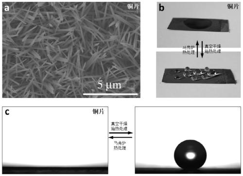 Method for preparing, regulating and controlling super-hydrophobic/super-hydrophilic reversible regulation metal surface