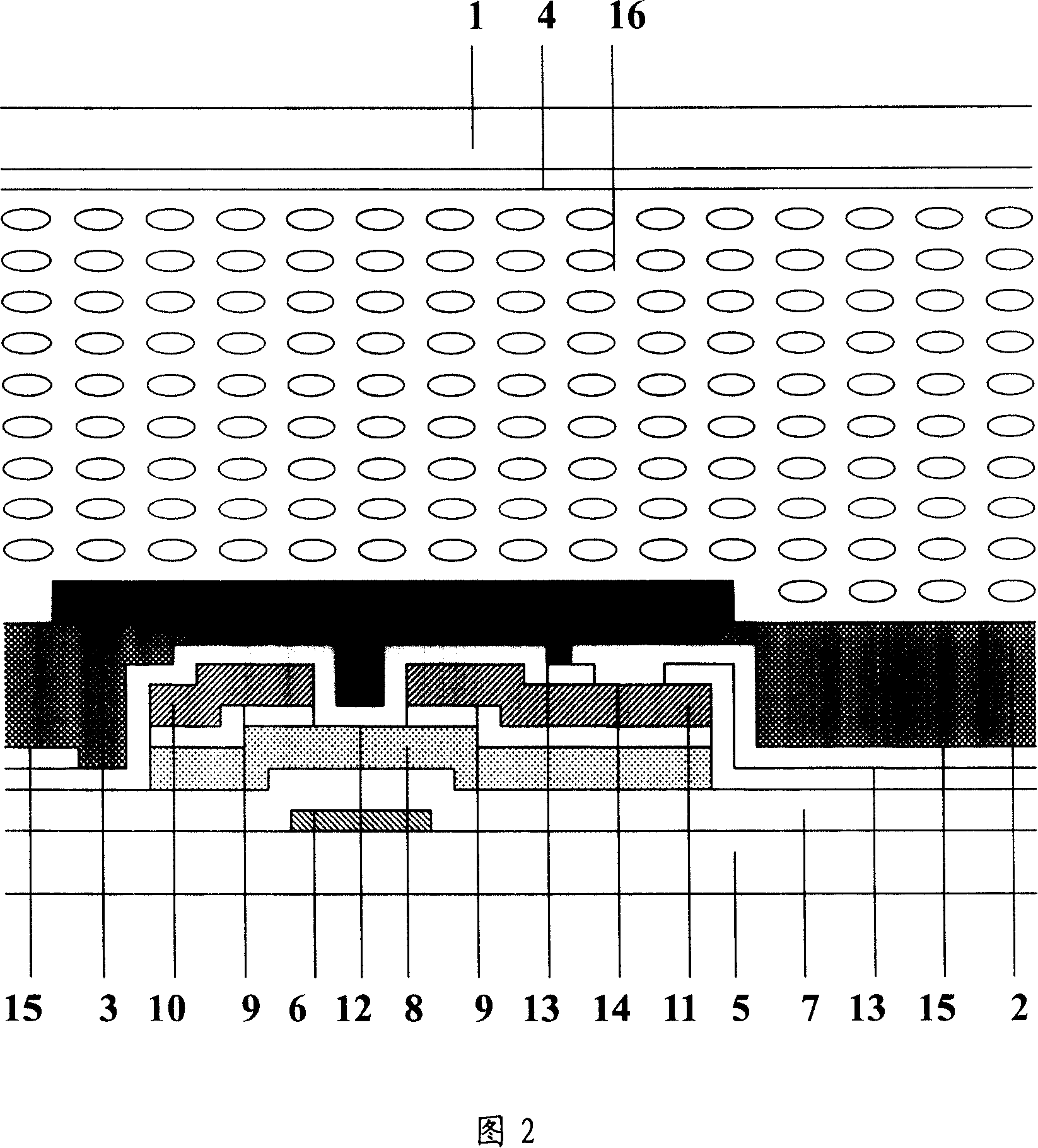 Liquid crystal display device with color film on thin-film transistor and its manufacture method