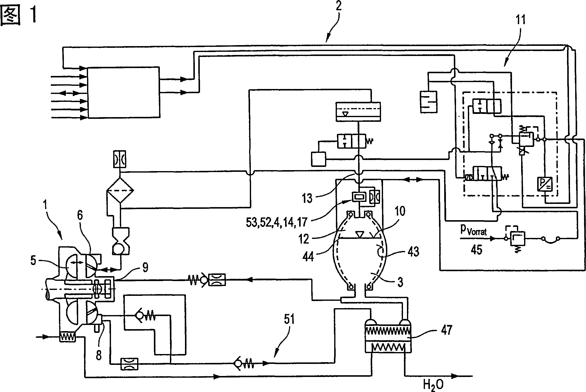 Combined relief and surge protection device for compressible operating medium containers of hydrodynamic machines