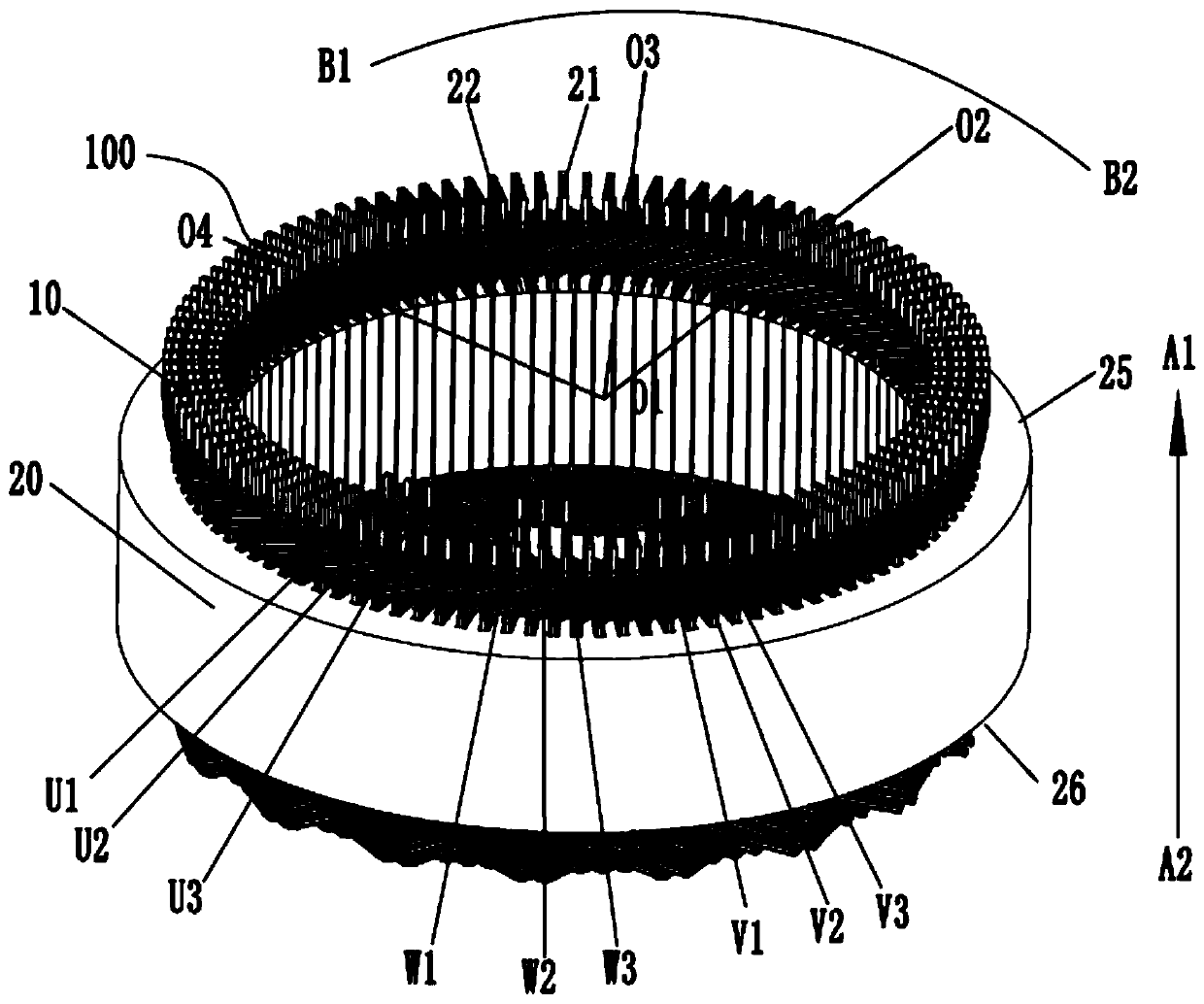 Motor stator and motor