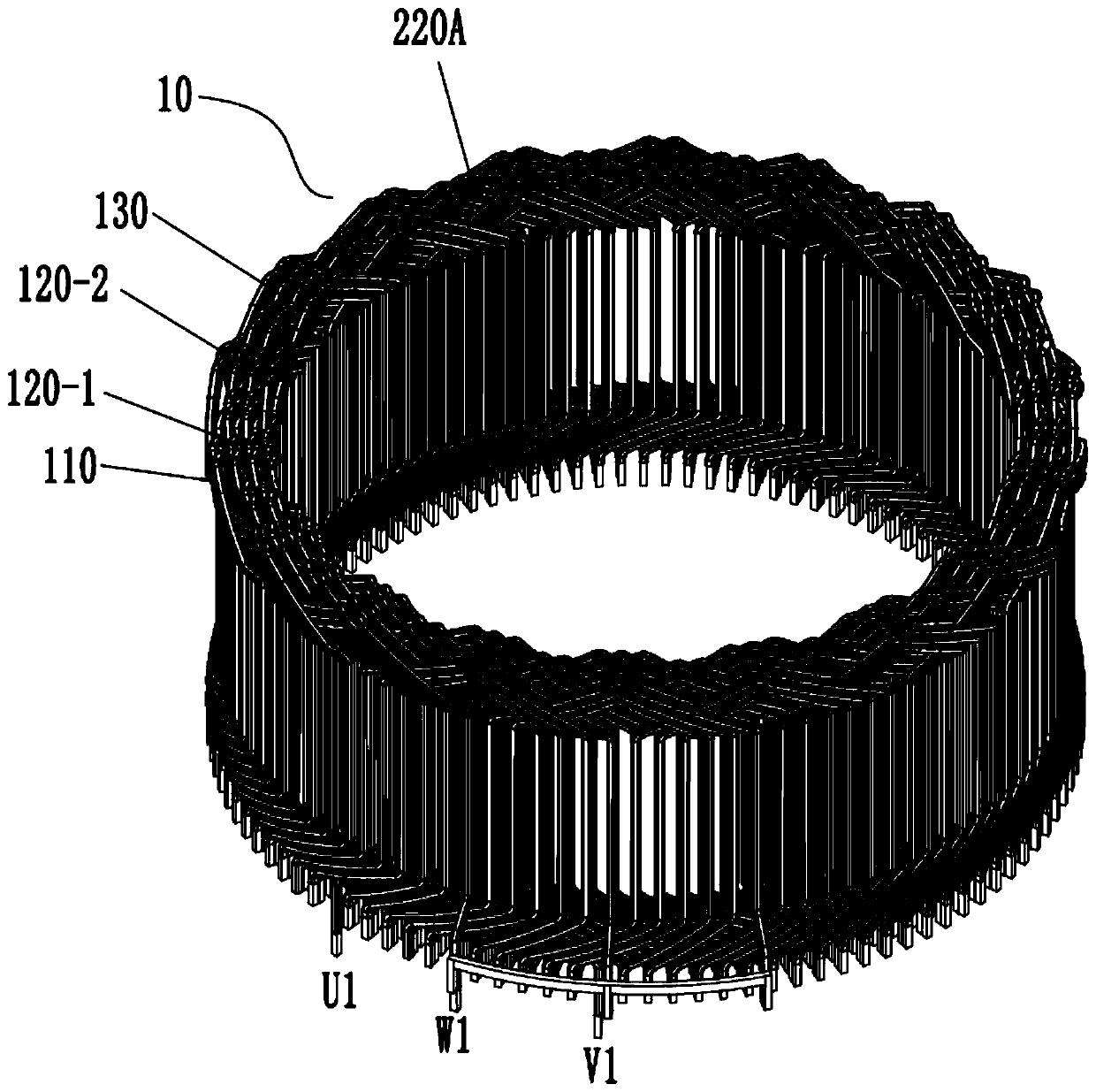 Motor stator and motor