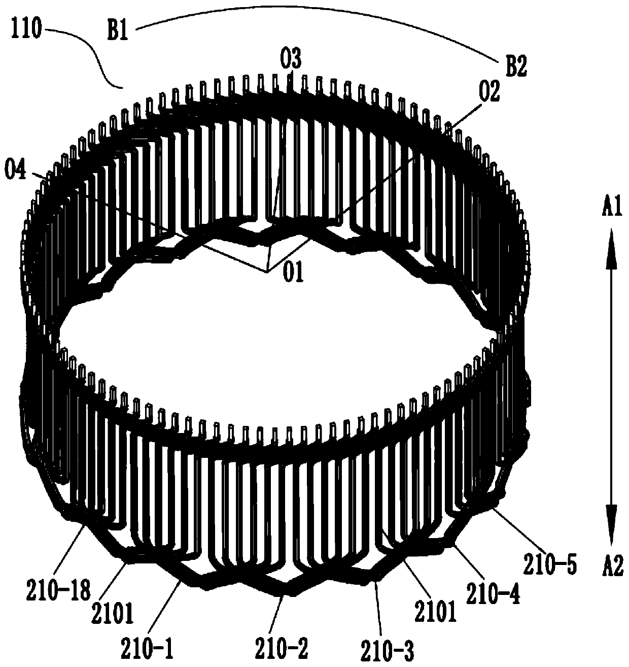 Motor stator and motor