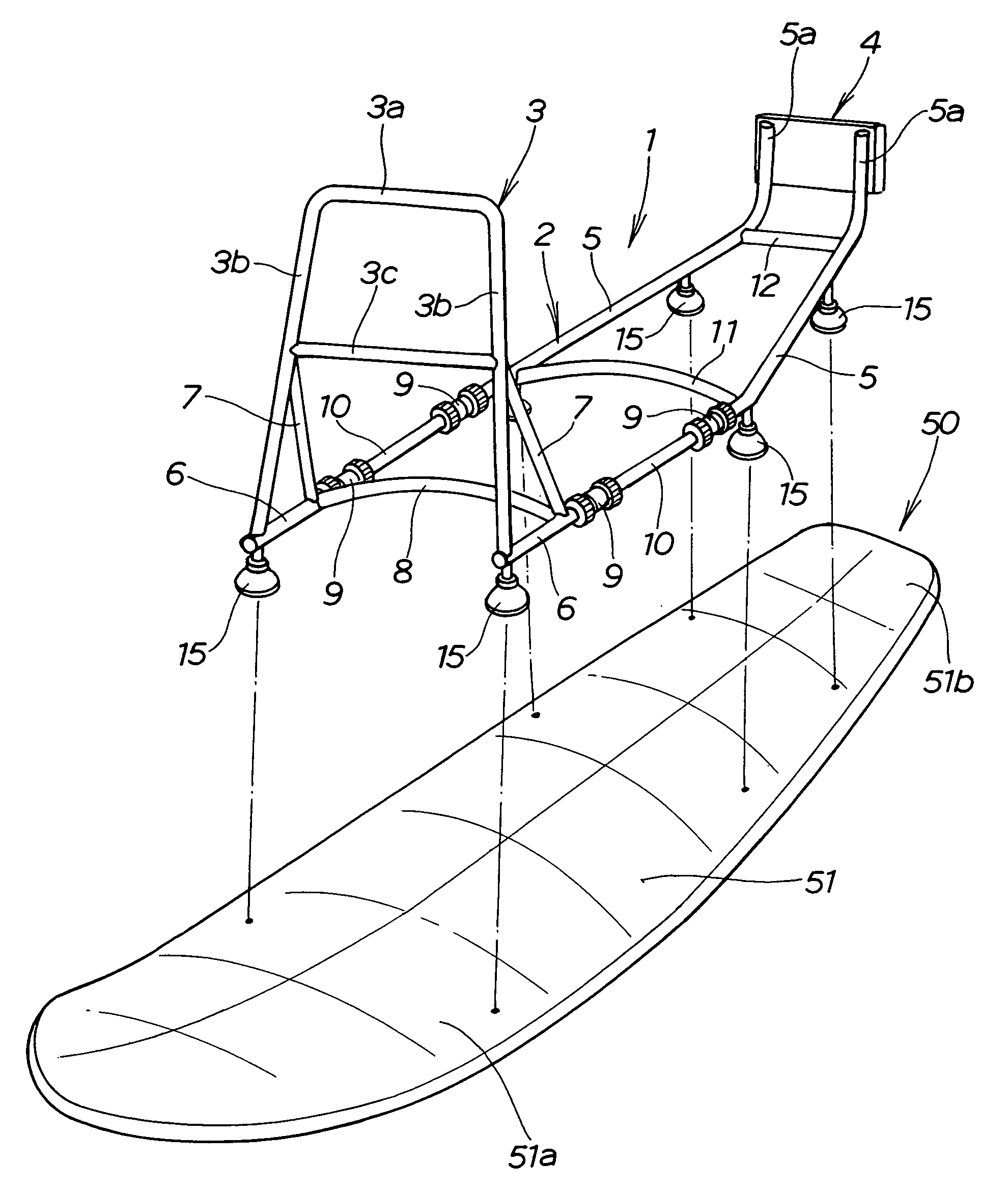 Marine propulsion attachment with removable frame structure for non-self-propelled marine vehicles