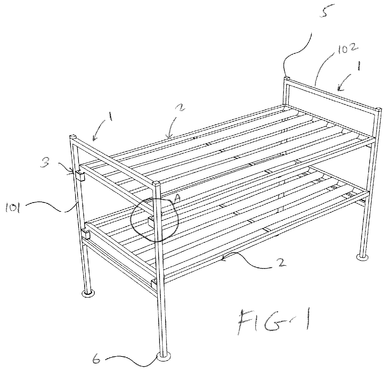 Connector for modular rack assembly