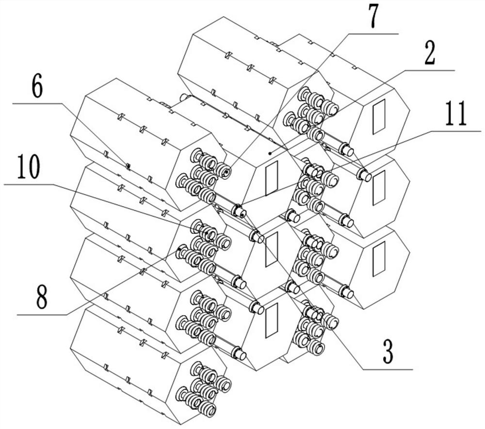 Honeycomb type building suitable for earthquake disaster area