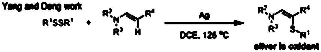 Green synthesis method of alpha-thioenamine compound