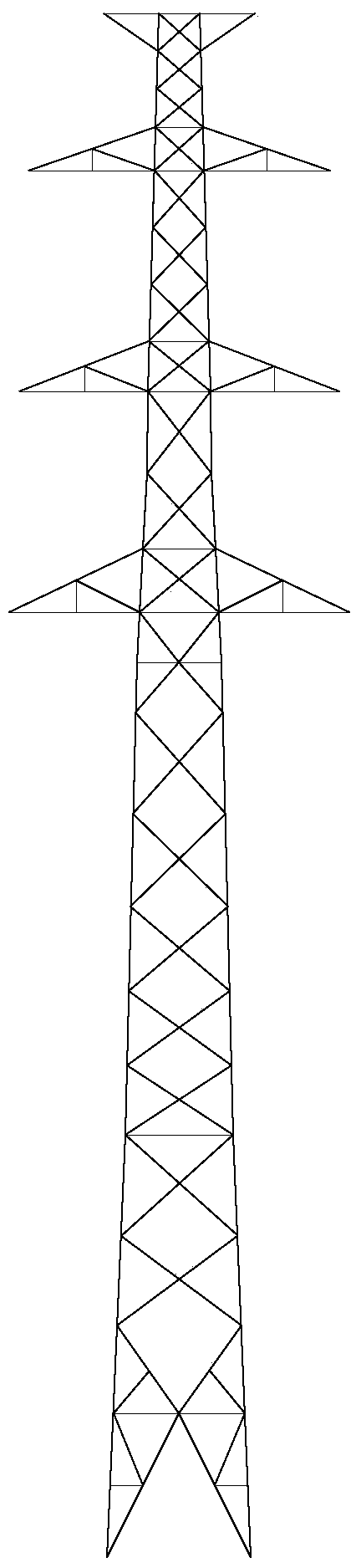 An overhead power transmission tower with high wind resistance