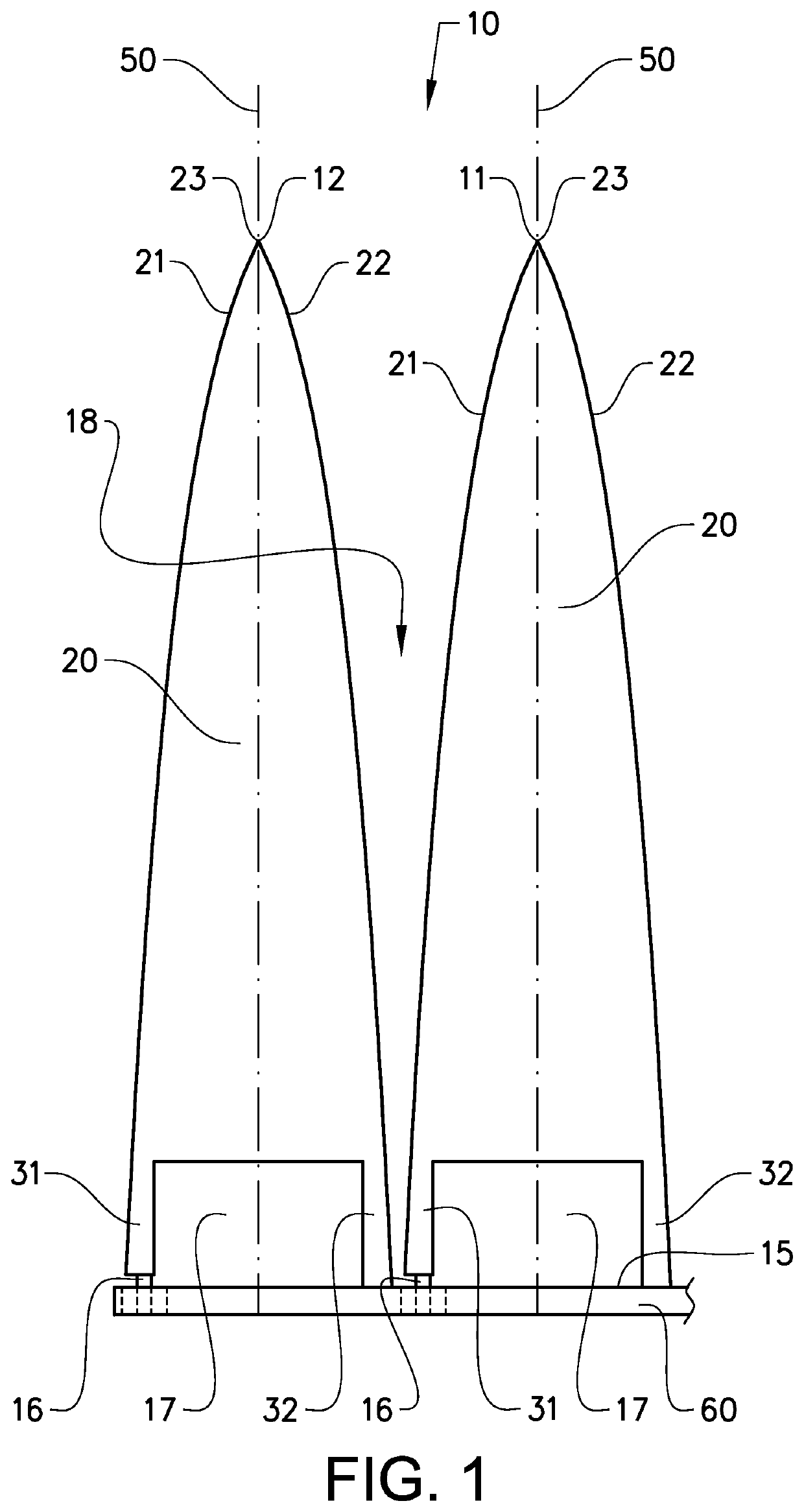 Surface mounted broadband element