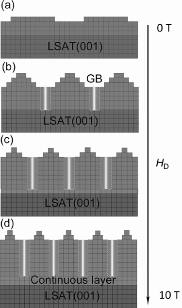 A double-layer perovskite manganese oxide single-phase film material with vertically aligned nanostructures and its preparation method