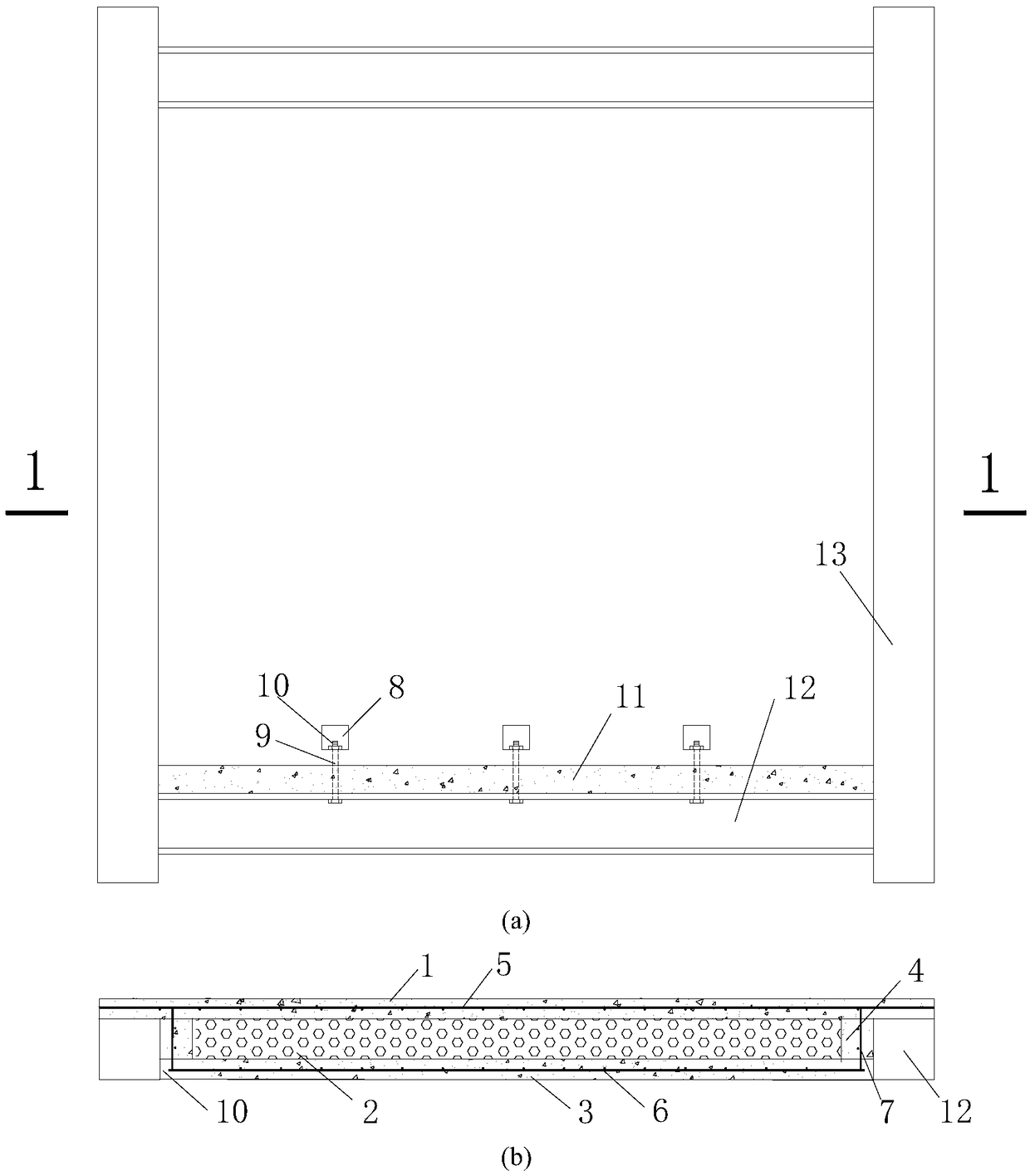 Prefabricated built-in thermal insulation layer foamed concrete composite wall-light steel frame-floor slab connecting joint