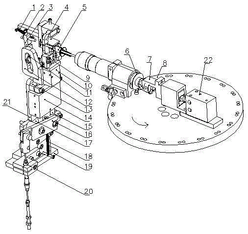 Core column positioning mechanism for core column guide wire welding